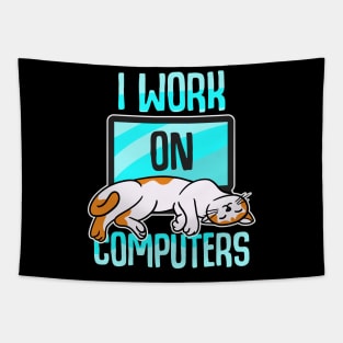 I Work On Computers Tapestry