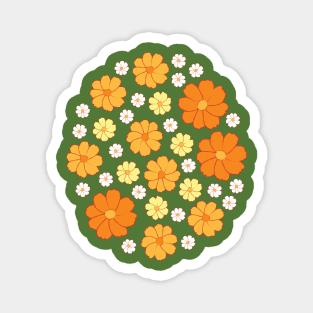 Cosmos | Flower | Summer Autumn | Orange | Dark Green Magnet