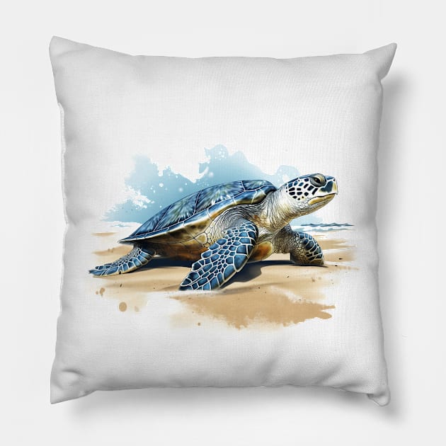 Green Sea Turtle Pillow by zooleisurelife