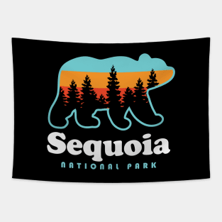 Sequoia National Park Bear Retro California Tapestry