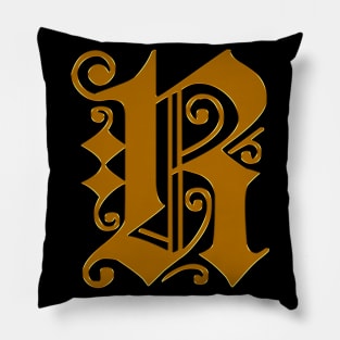 Golden Letter R Pillow