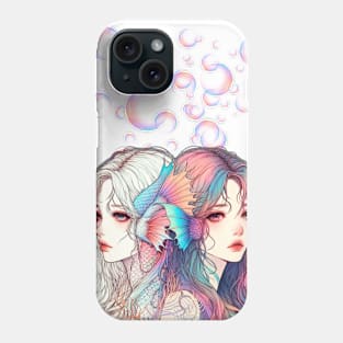 Pastel Sibling Mermaid Anime Phone Case