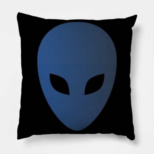 Blue alien face Pillow by RENAN1989