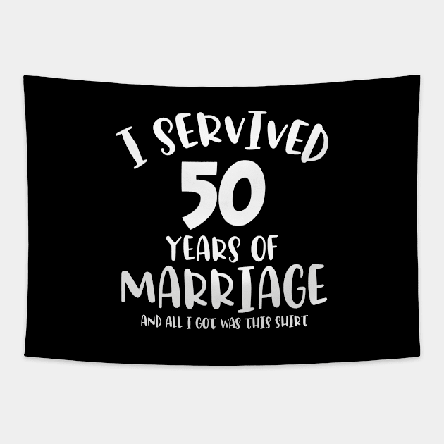 couple gift 50th wedding anniversary husband and wife 50 years Tapestry by dianoo