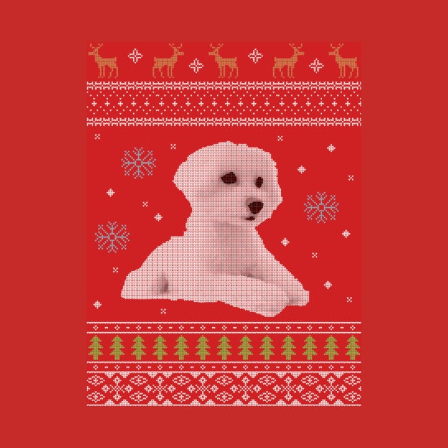 Maltipoo Ugly Christmas Sweater in Red by gabradoodle