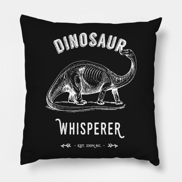 Dinosaur Whisperer - White Text Pillow by Pushloop