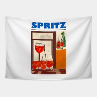 Retro Classic Spritz Poster Drinks at Home Homebar, Kitchen Bar Prints, Vintage Drinks, Recipe, Wall Art Tapestry