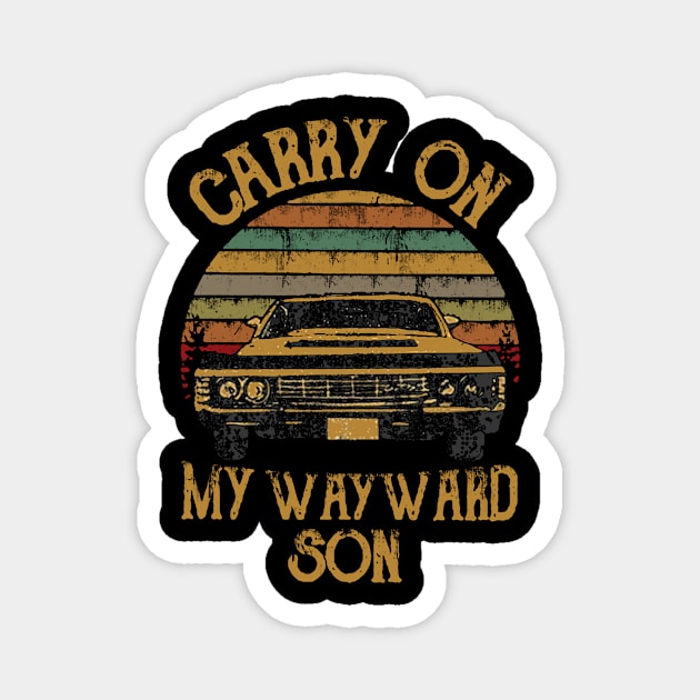 Vintage Carry On My Wayward Son Magnet by wawann