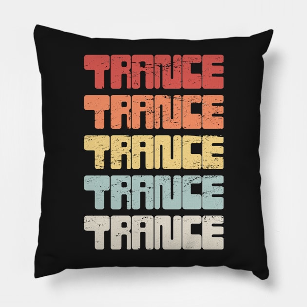 Retro Vintage TRANCE Music Pillow by MeatMan