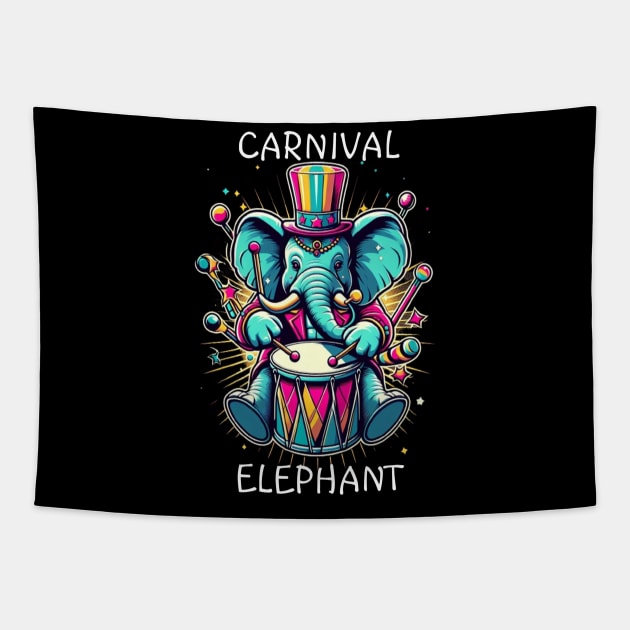 Melodic Pachyderm Parade Tapestry by coollooks