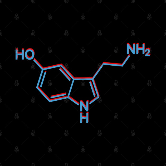 Serotonin Structure 3d by RosArt100