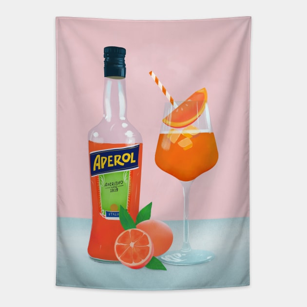 Aperol Spritz Tapestry by Petras