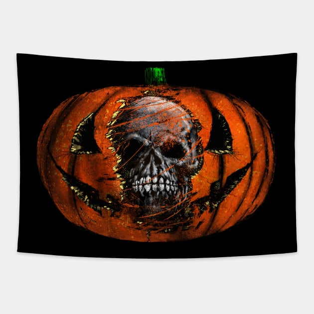 Halloween Skull Tapestry by DougSQ