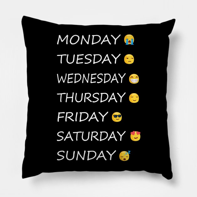 Funny Emoji 7 days Mood Pillow by Artistry Vibes