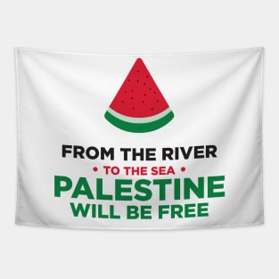 From The River To The Sea Palestine Will Be Free Watermelon Tapestry