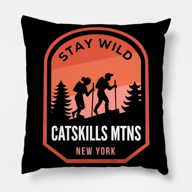 Catskills Mountains New York Hiking in Nature Pillow by HalpinDesign