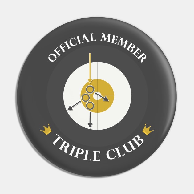 The "Triple Club" - White Text Pin by itscurling