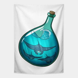 Manta Ray Bottle Tapestry