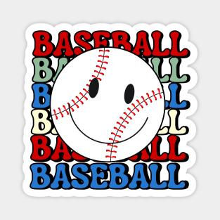Comfort Colors Baseball smiley face Magnet