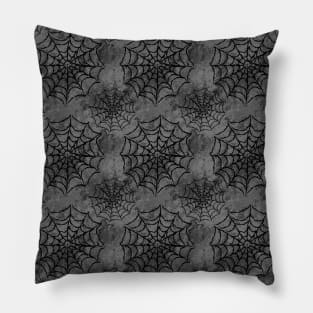 Round Spider Web Cobweb Dark Pattern Pillow