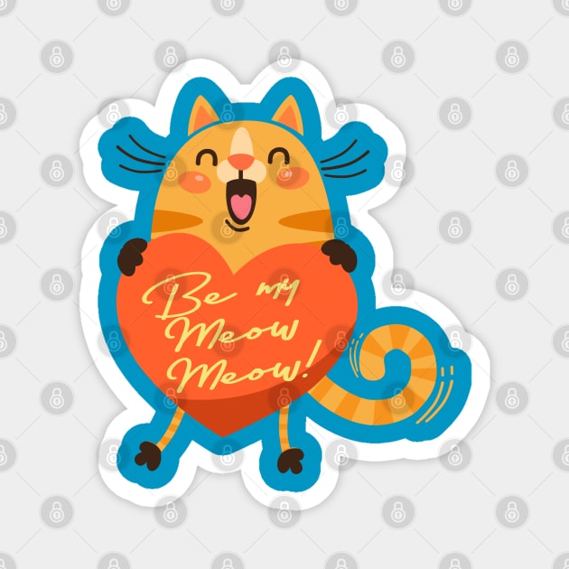 meow valentine Magnet by richhwalsh