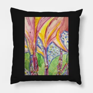 Abstract Frangipani, a painting by Geoff Hargraves Pillow