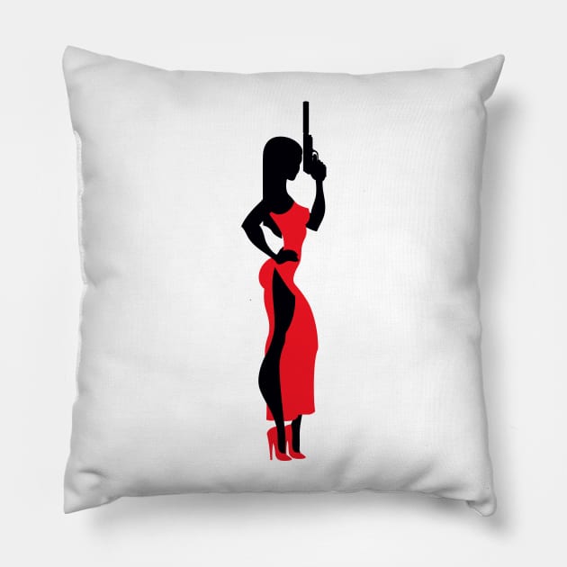 Female Spy Pillow by Malchev