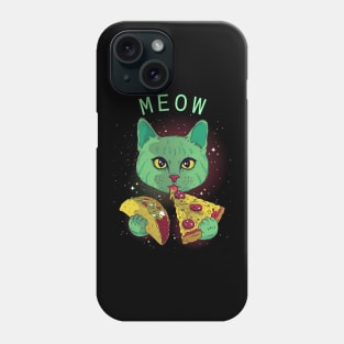 Cosmic Space Cat Eating Taco And Pizza Phone Case