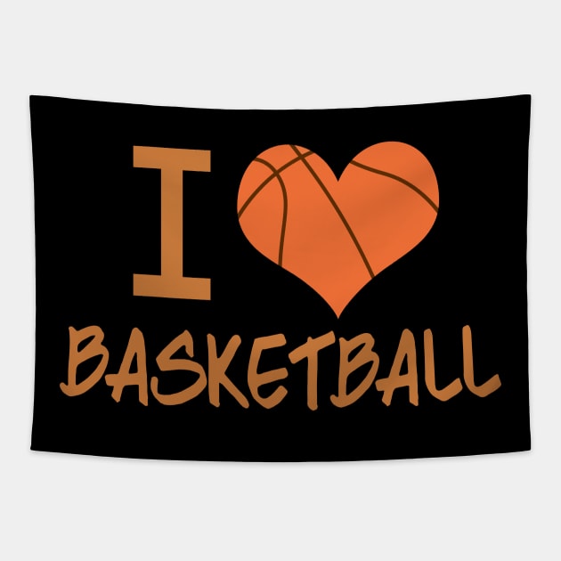I Love Basketball Tapestry by epiclovedesigns