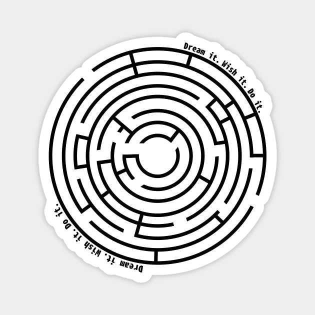 Maze Labyrinth Black Magnet by AizPeko