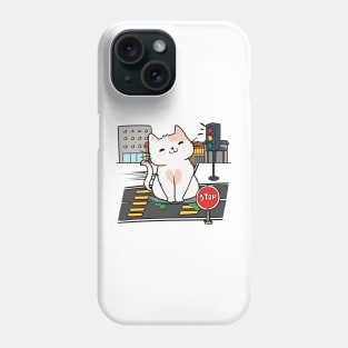 Funny Persian cat is on a skateboard Phone Case