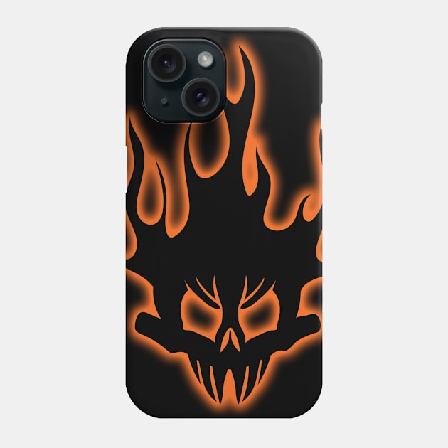 Black Flaming Skull Phone Case by Designs by Darrin