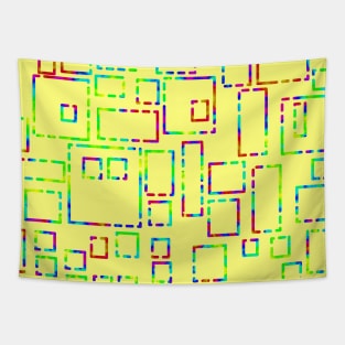 Rainbow Blocks on Yellow Tapestry