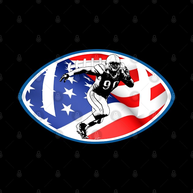 offense FootBall Play USA Flag by Ratherkool