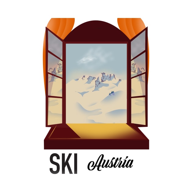 Vintage ski Austrian poster by nickemporium1