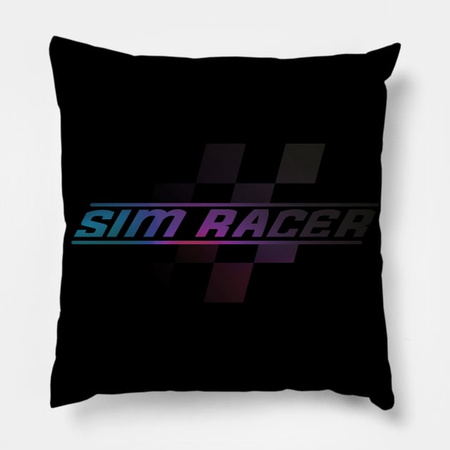 Sim racing or sim racer checkered flag for simracing Pillow by Guntah