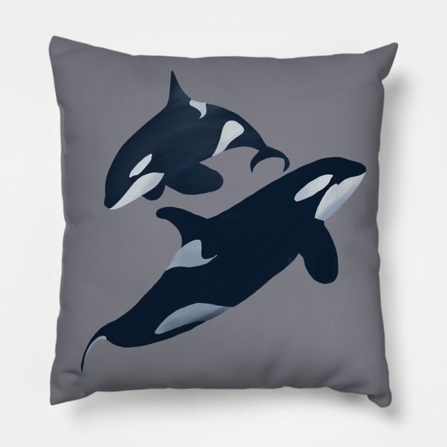 Orca Pair Pillow by thecompassrose