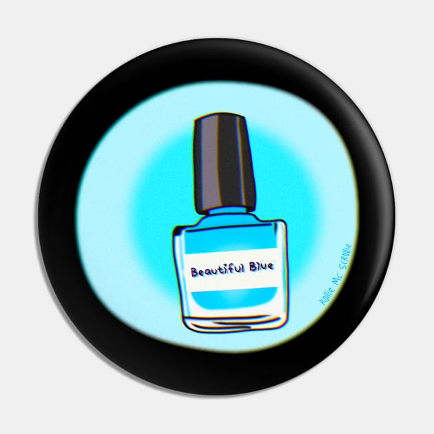 Beautiful Blue Nail Polish Pin by ROLLIE MC SCROLLIE