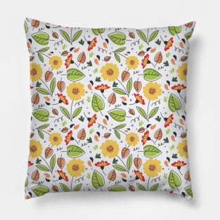 Yellow field flower pattern Pillow