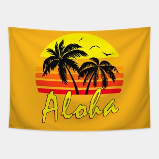 Aloha Retro Sunset Tapestry