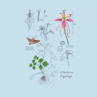 Columbine Botanical -blue T-Shirt