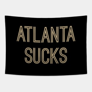 Atlanta Sucks - Black/Old Gold (New Orleans) Tapestry