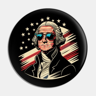 George Washington Funny July 4th American Flag Pin