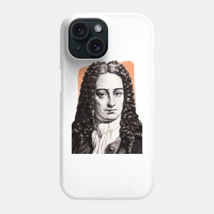 German Polymath Gottfried Wilhelm Leibniz illustration Phone Case