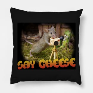 wild mouse with a camera - say cheese Pillow