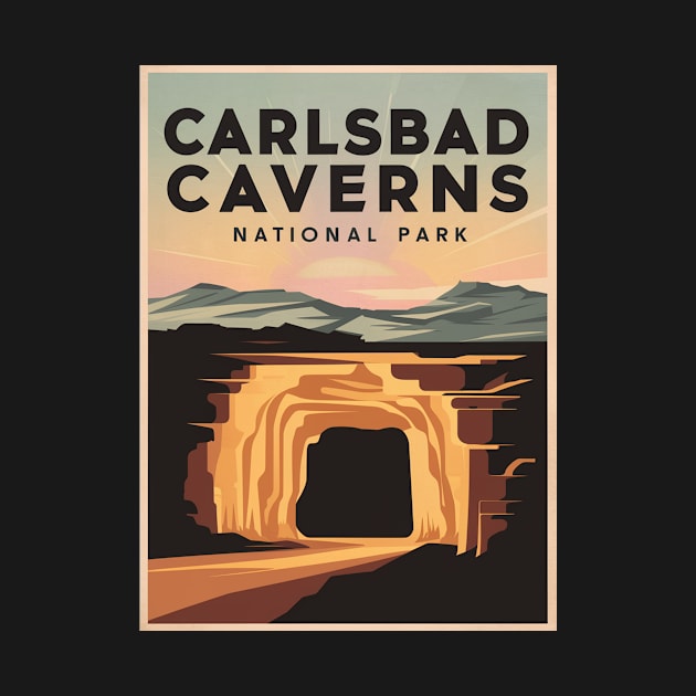 Carlsbad Caverns National Park Retro Poster by Perspektiva