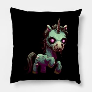 Spooky magical zombie unicorn Pillow