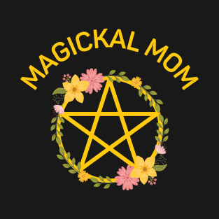 Magickal Mom Midsummer Floral Pentacle Cheeky Witch® T-Shirt