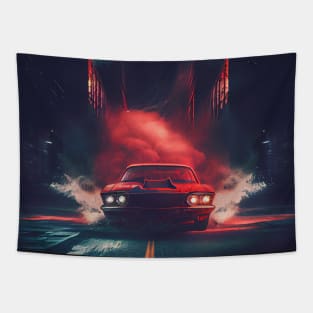 Night Time City Drive Tapestry