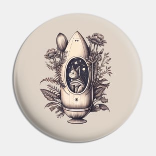 Cat in a rocket, space cat Pin